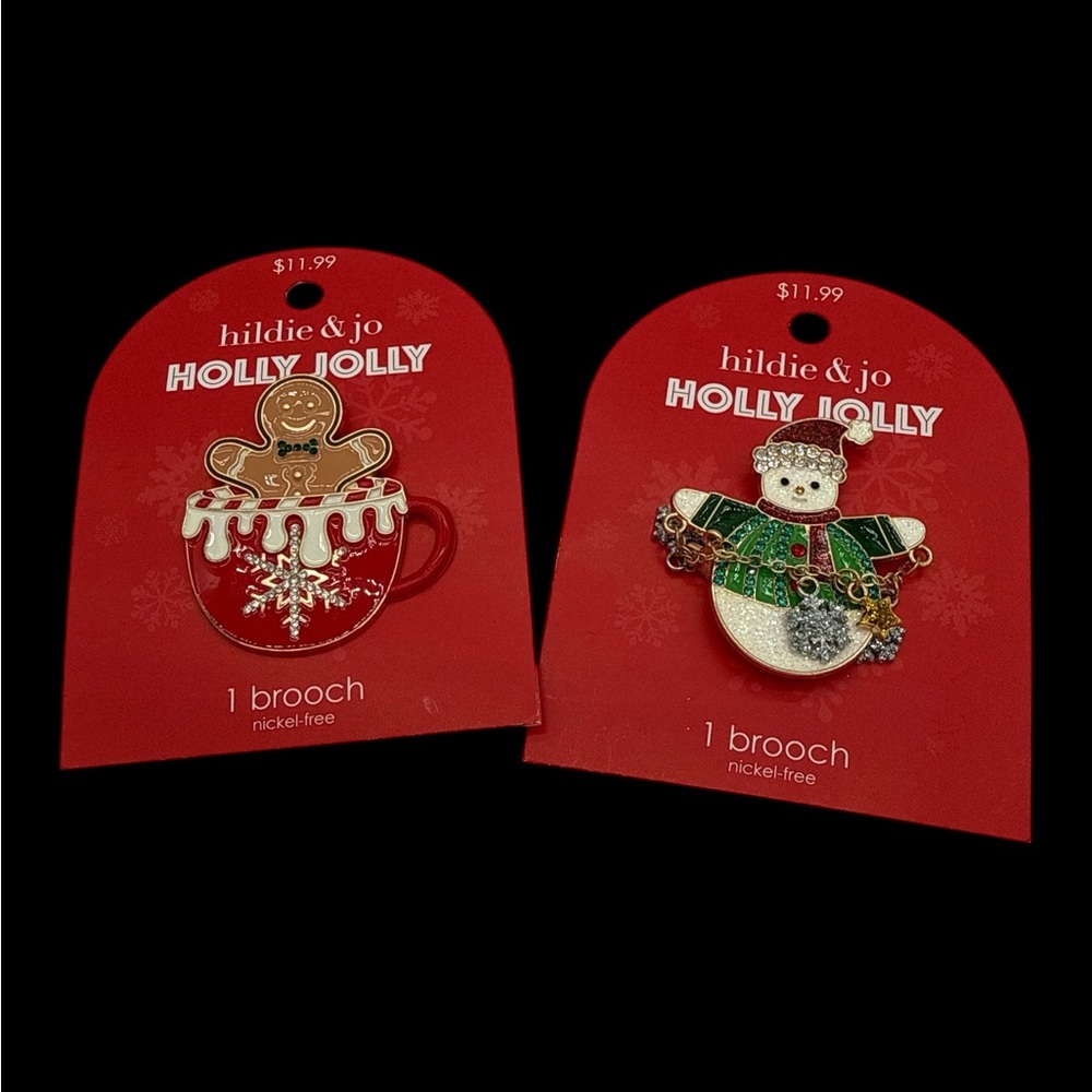 NWT- Hildie & Jo Holiday Brooches- Set of 2